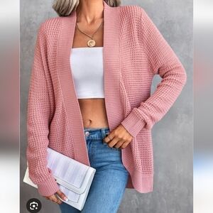 NWT.Alfani Pink Open-Front Knit Cardigan.Size Xl